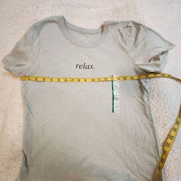 Zoe + Liv NWT aqua grey short sleeve tee Size M - Picture 4 of 6